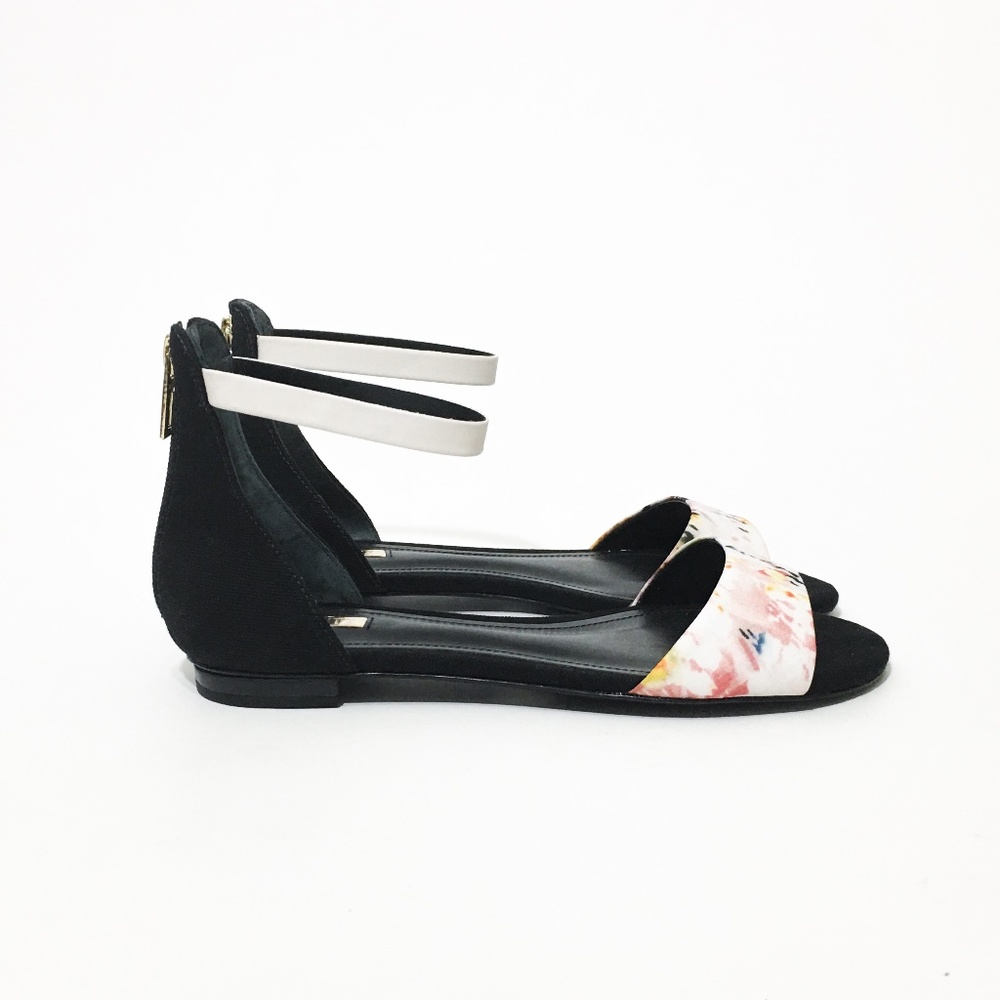 SCHUTZ Lona Panama Black Multi Color Canvas/Leather Sandals